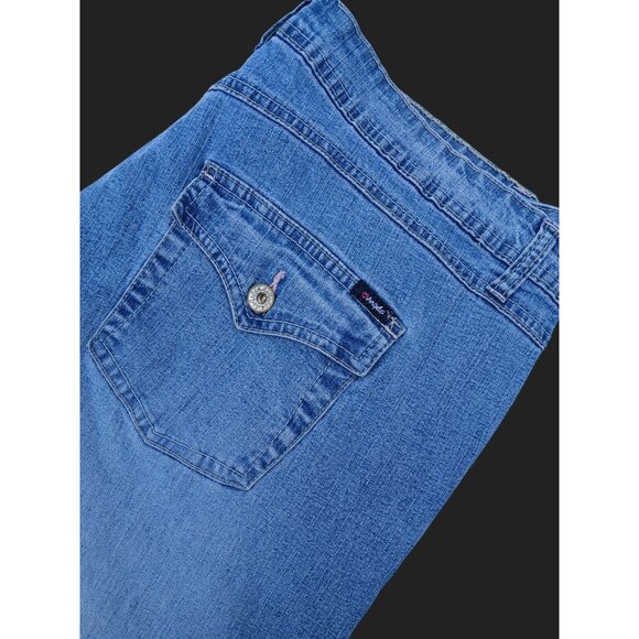 Vintage Angels Womens Denim Cropped Jeans Embroidery Butterfly Floral Size 20 - Picture 9 of 16